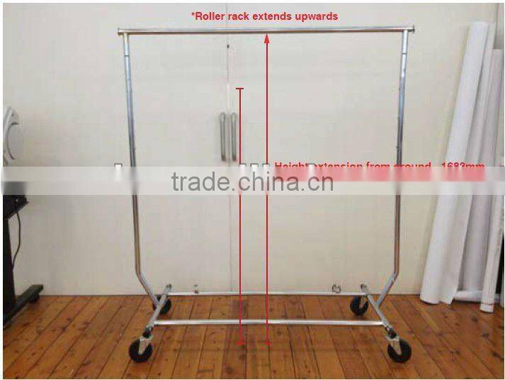 Commercial Grade Rolling Folding Clothing Garmetn rack, Chrome