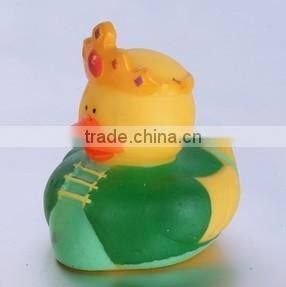 Mini bath rubber toy dot printed eco-friendly rubber baby tub floating duck