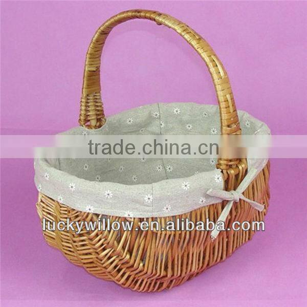 2014 new designs cheap wicker basket with handle liner