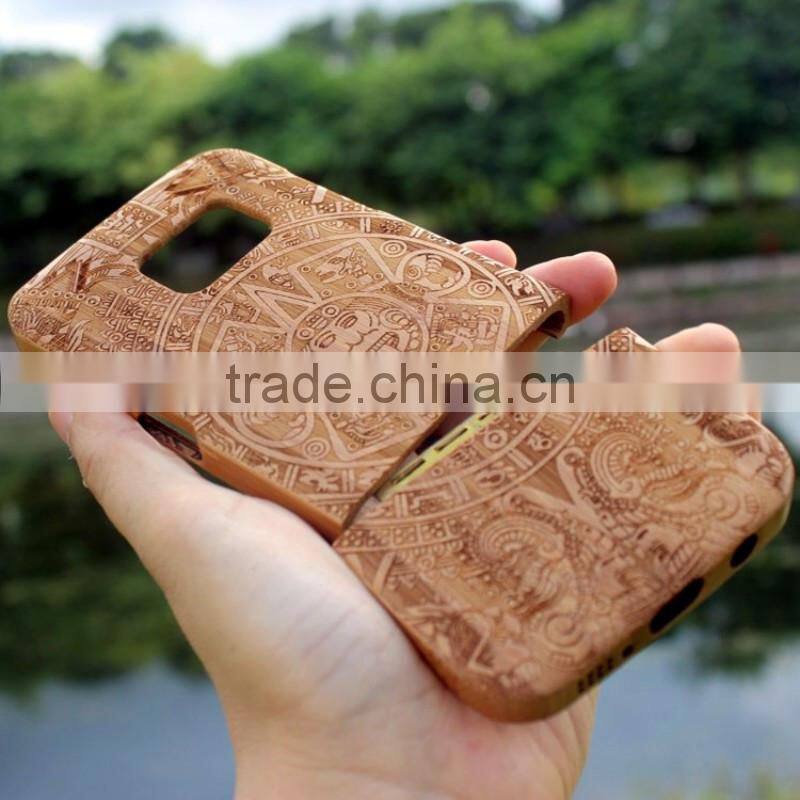 Classical Chinese walnut/bamboo/rosewood/cherry/maya cartoon cell phone case for Samsung