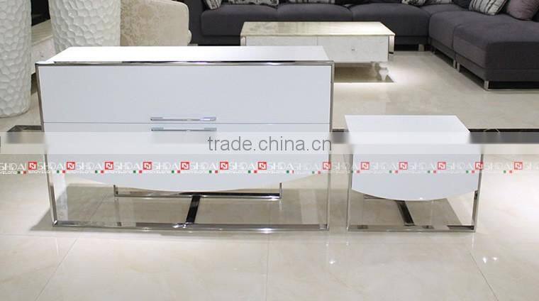 White modern bedside table N-817