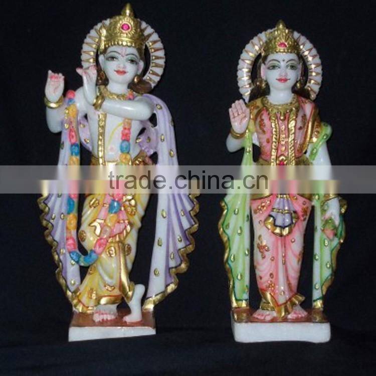 Regional Feature antique stone crarving marble radha krishna statue