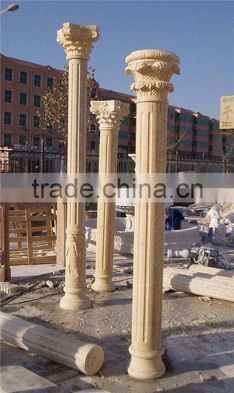 Outdoor marble column corinthian order roman pillar