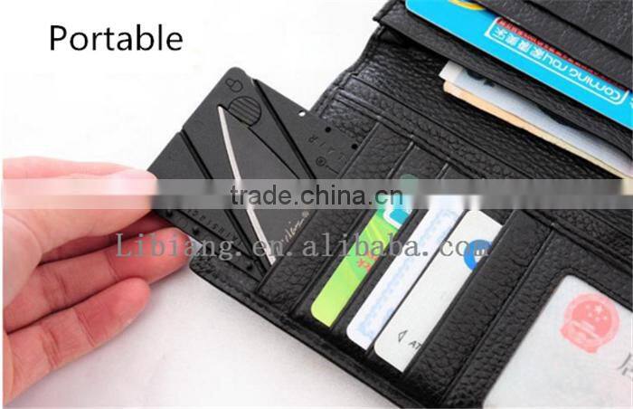 Special gift for men stainless steel with metal handle portable survival blade wallet foldable credit card knife