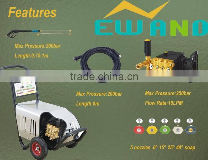 5.5kW 250Bar 3 phase portable electric high pressure washer with 3600PSI