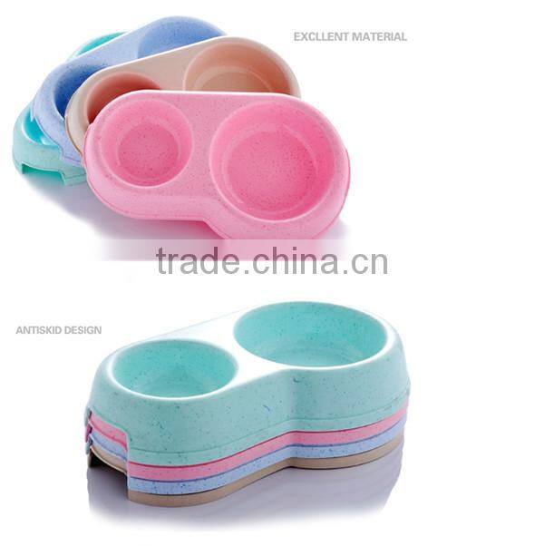 Custom 2015 Newest Designment Fashionable Plastic Pet Bowl With Double Bowl manufacturer
