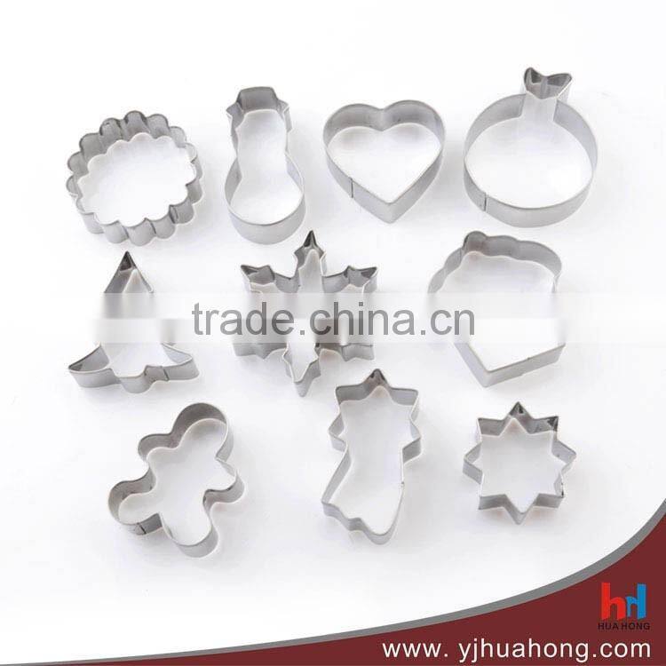 10 pcs food grade colorful Christmas stainless steel cookie,DIY baking & pastry tools (HCM-M31)