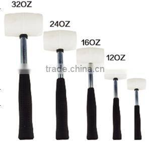white Rubber hammer with steel handle cover rubber