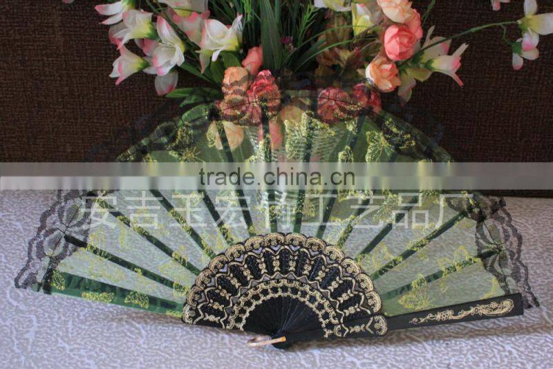Beautiful and colorful plastic lace fan