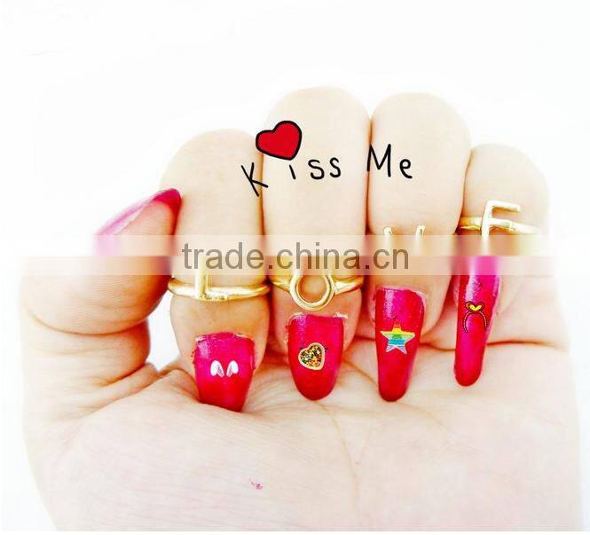 New arrived fashion jewelry gold finger ring set midi ring set