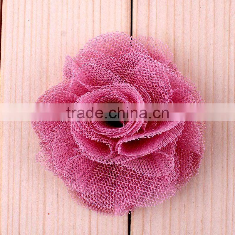 handmade mesh flower clip for kids hair accessories