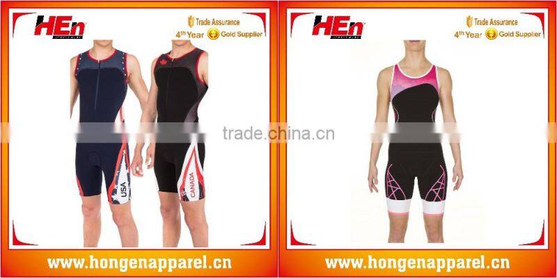 Hongen apparel sublimated fitting lycra dry fit compression triathlon clothing