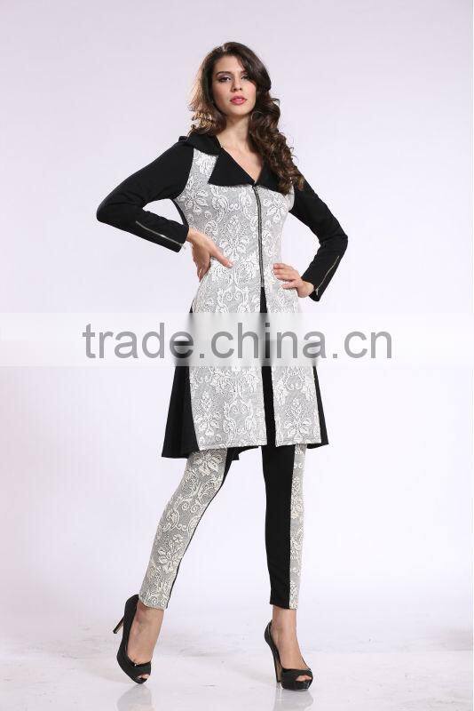 2014 New Arrival Women Hit Color Stitching Zipper Suit Designer Blazers