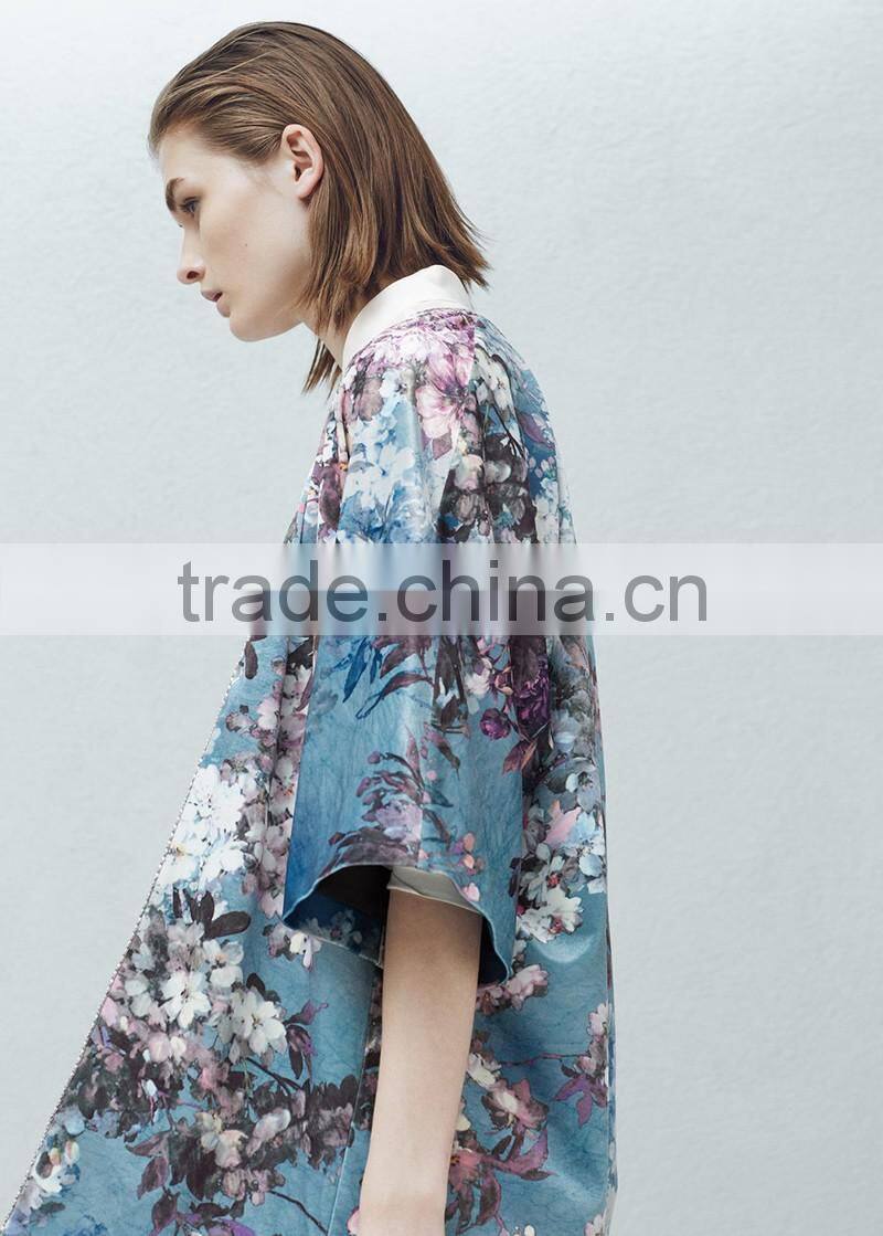 ladies short sleeve light velvet jacket custom printing