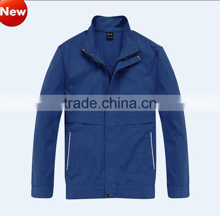 Long sleeve zip navy cotton work jacket