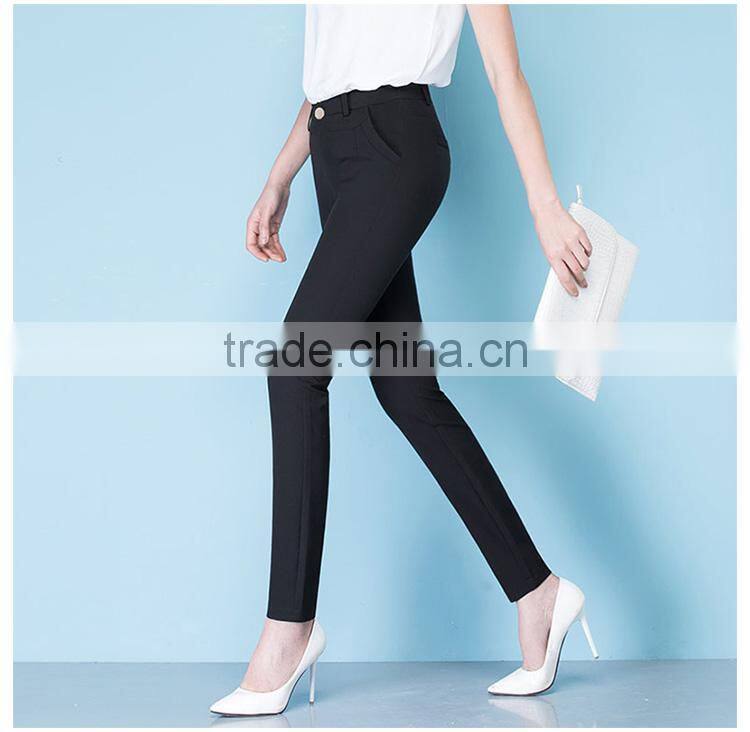 The new spring and summer 2017 black high waisted pencil casual pants sample custom