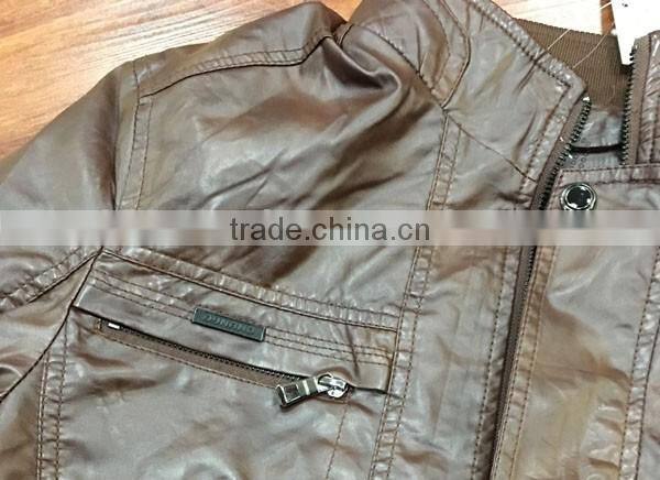 factory supply plus size PU apparel stock jacket