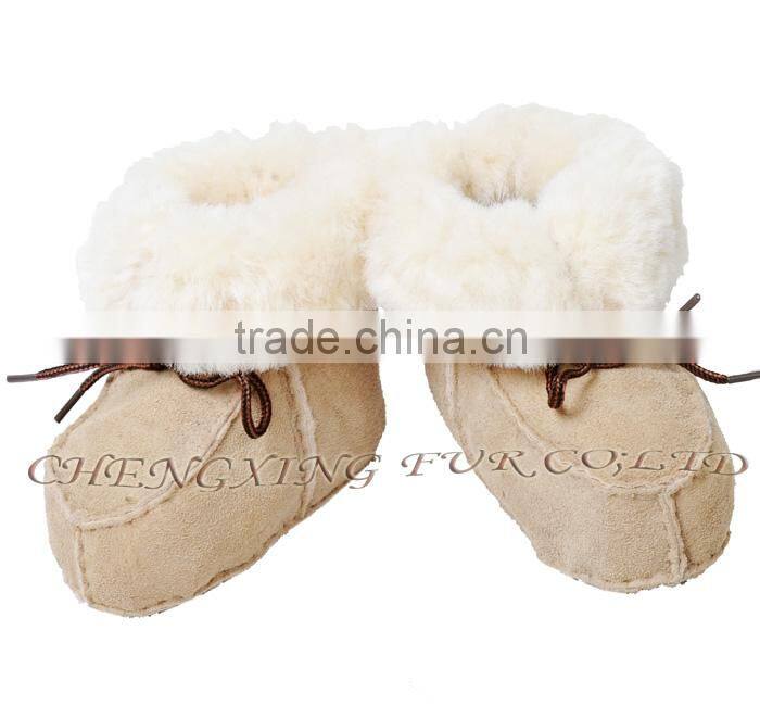 CX-SHOES-05A Fashion Real Sheep Skin Fur Funny Baby Shoes
