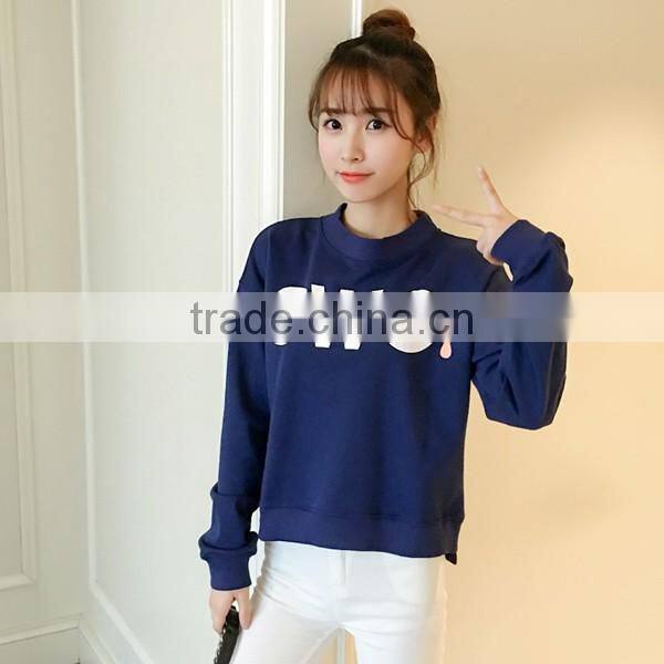 2016new designs custom letters printed pullover whitout hood