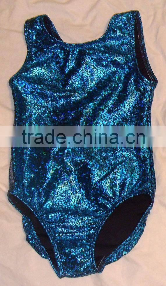 Turquoise pebbles girls leotard