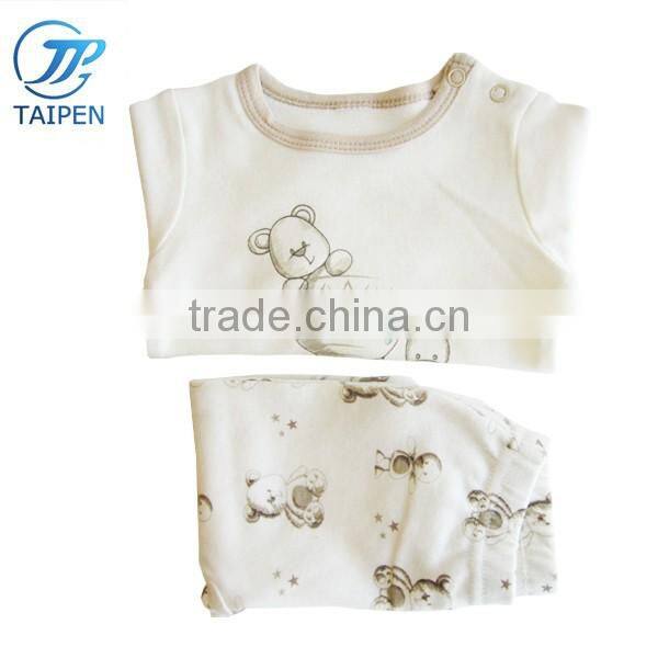 2pcs Sets Baby Sleepsuit 100% Cotton Long Sleeve Top And Stripe Footed Pants Kids Clothes Set