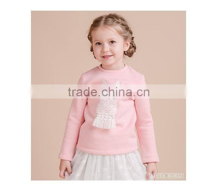 Winter Girls Pullover T Shirt Kids Long Sleeve Clothes With Rabbit Pattern Designs For Girl