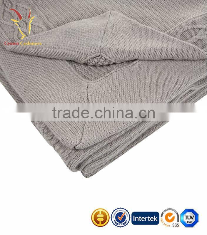 Super Soft Luxury Knitted Cashmere Cable Knit Throws Blankets