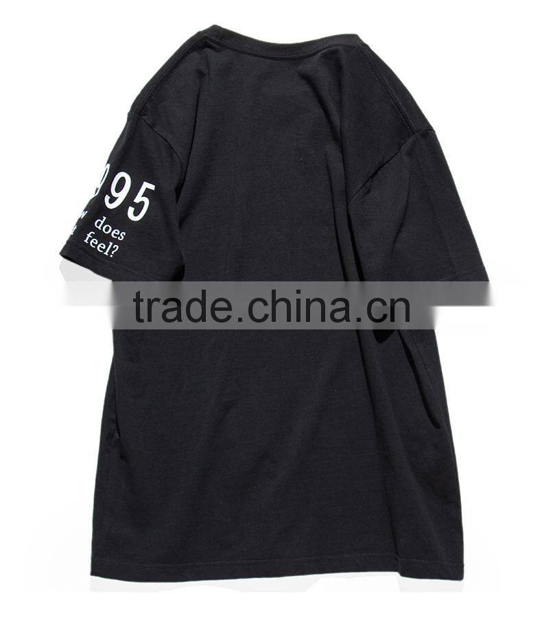 2017 Hot sale promotion black hip hop t shirts printing