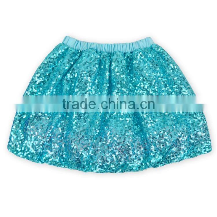 Mint Color Sequined Girls Ball Gown Dancing Skirt Fashional Wholesale Price
