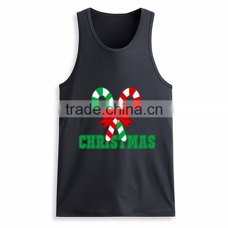 Latest fashion printing design custom wholesale mens 100 cotton tank top