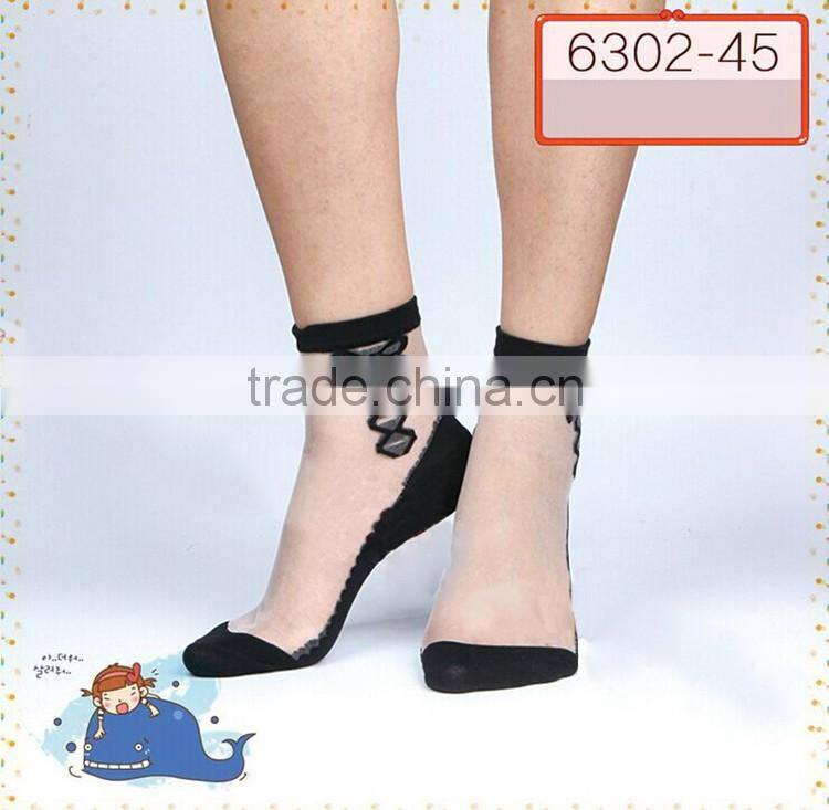 Hot sales Colorful Ultrathin Transparent Beautiful Crystal Elastic Calcetines Short Women Socks Summer Sock Womens