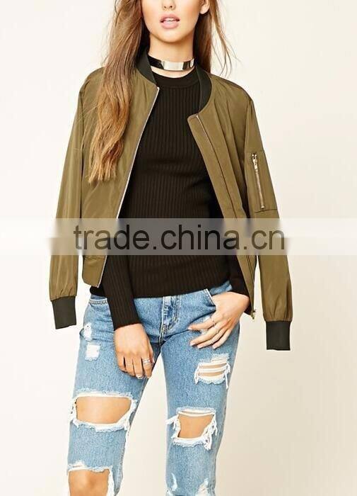 Runwaylover Spring outerwear waterproof black short baseball coats women bomber jacket