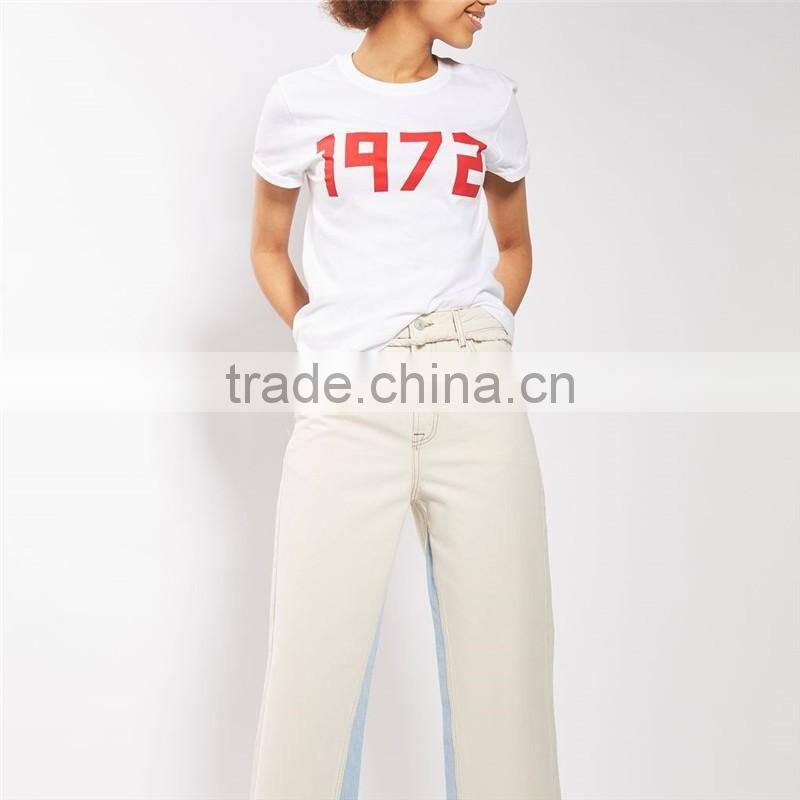Custom quality slogan in industries blouse garment 1972 slogan tee