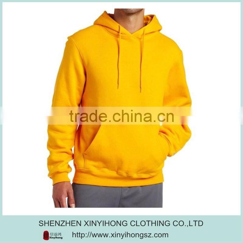 Yellow color mens 100% Cotton fabric high quality sweater custom embroidered