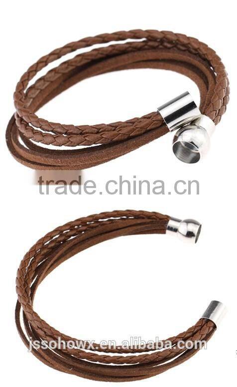 PU LEATHER WITH SUEDE CORD BRACELETS