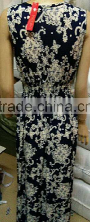 2017 Most fashion totem pattern halter neck party wear long one piece ethnic woman dress