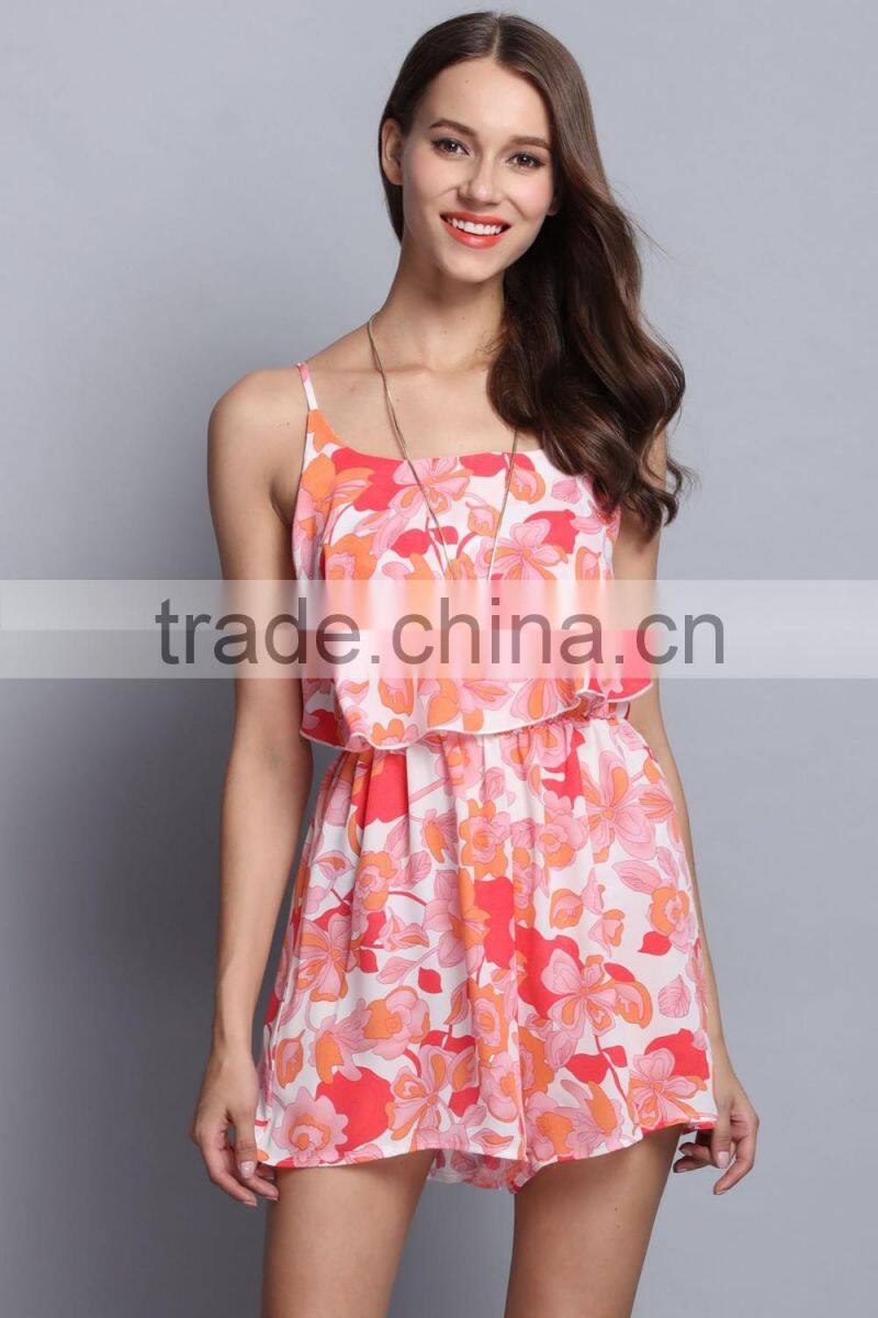 New fashion Ladies dresses sleeveless summer Korean floral dress for sale