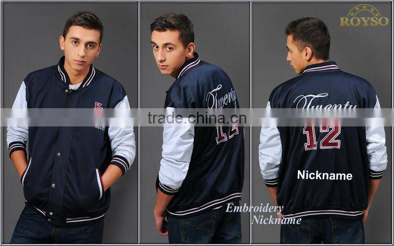 Customize Mens Custom Made Winter American Letterman Cheap Varsity Baseball College High School Uniforms Bomber Jacket Man
