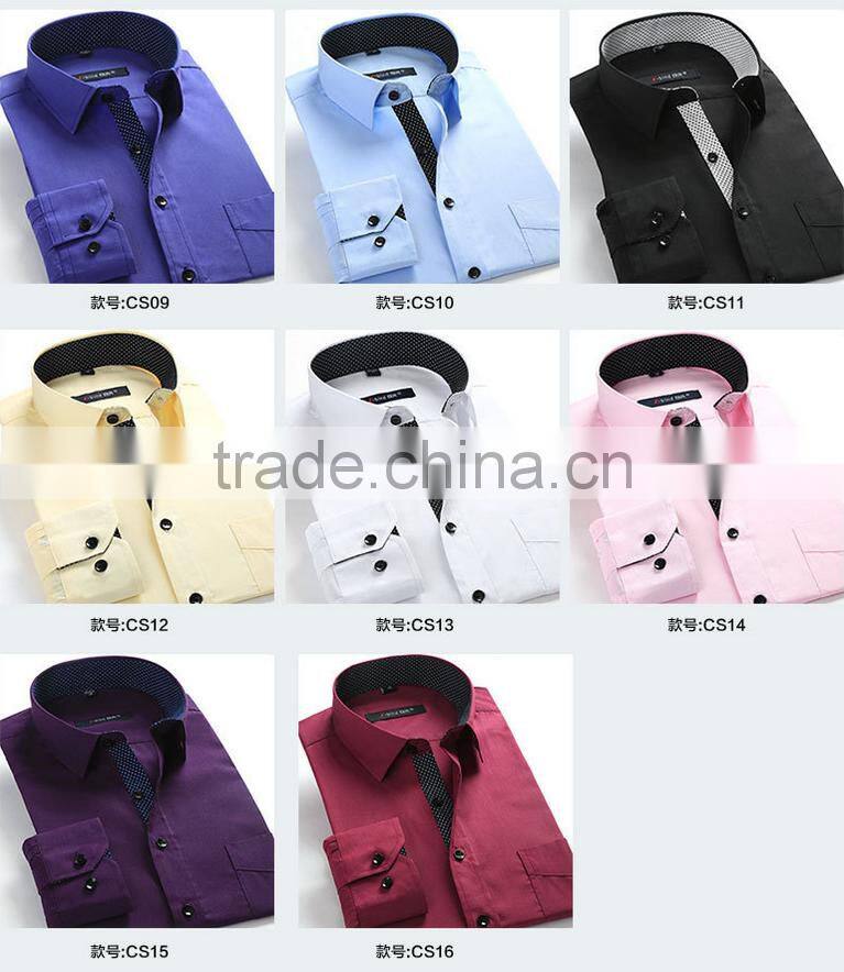 White cotton shirt designs for men 4 dollars one chest pocket slim fit dress polo collar uniform shirt