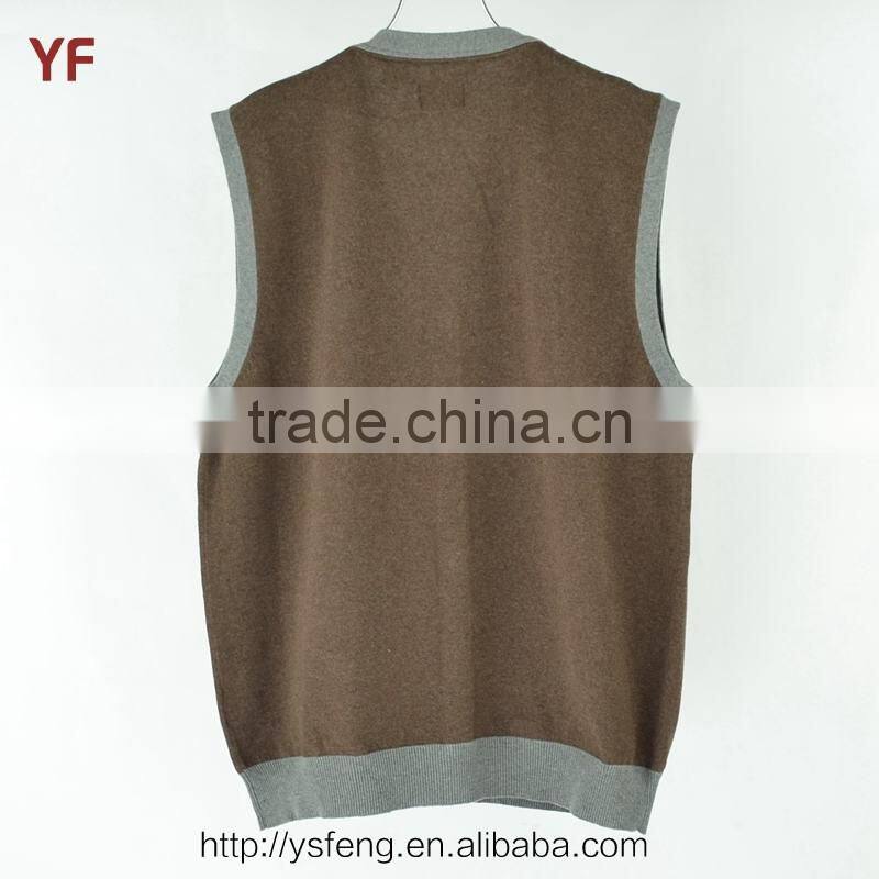 Latest V Neck Mens Sleeveless Cardigan Sweater Design