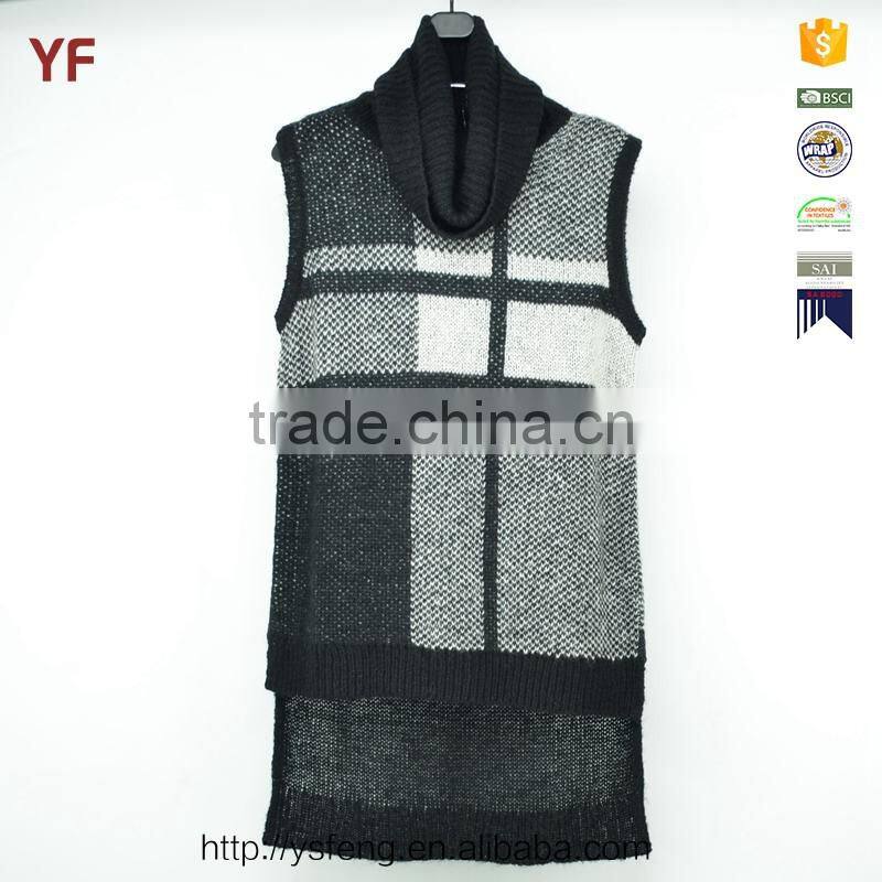 Fashion Short Front Back Long Sleeveless Winter Sweater Dress For Women