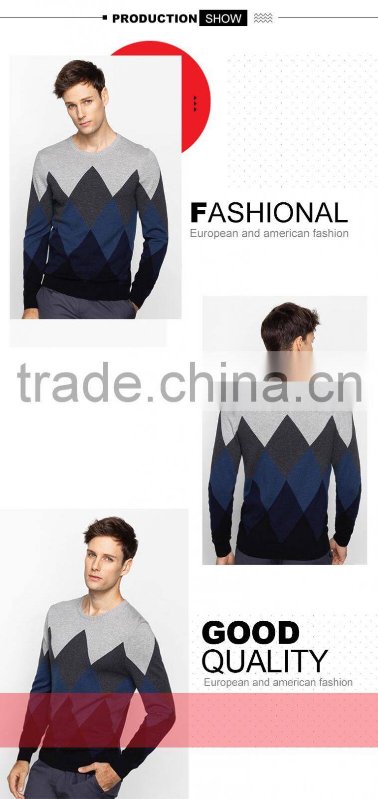 2017 leisure style turtleneck wool pullover sweater for men with low prices