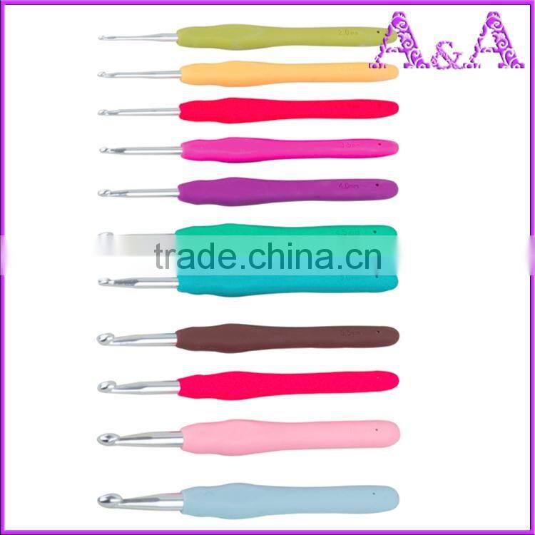 11 pcs Multicolor Knitting Needles Mixed Metal Hook Crochet Template Kit TPR And Aluminum For Loom Tool Band DIY Crafts