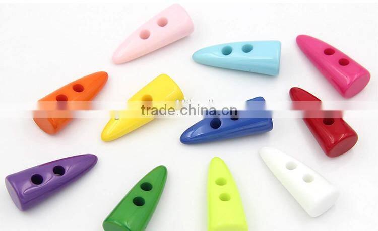Hot Sale Colorful Fancy Resin Material Buffalo Horn Toggle Button For Coat