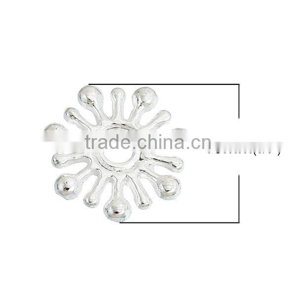 Wholesale Silver Plated Zinc Based Alloy Christmas Snowflake Metal Spacer Beads