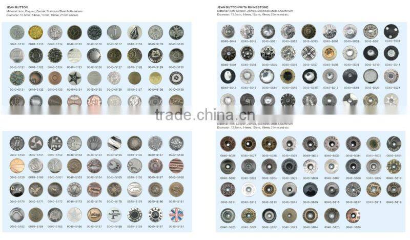 low price hight quality geometric pattern jean button zamak button