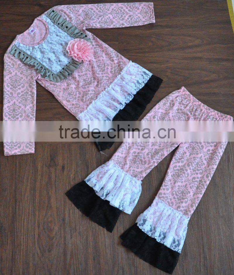 2016 fashion wholesale clothes baby girls lace trimmings boutique outfits sleeveless bow cotton romper sets