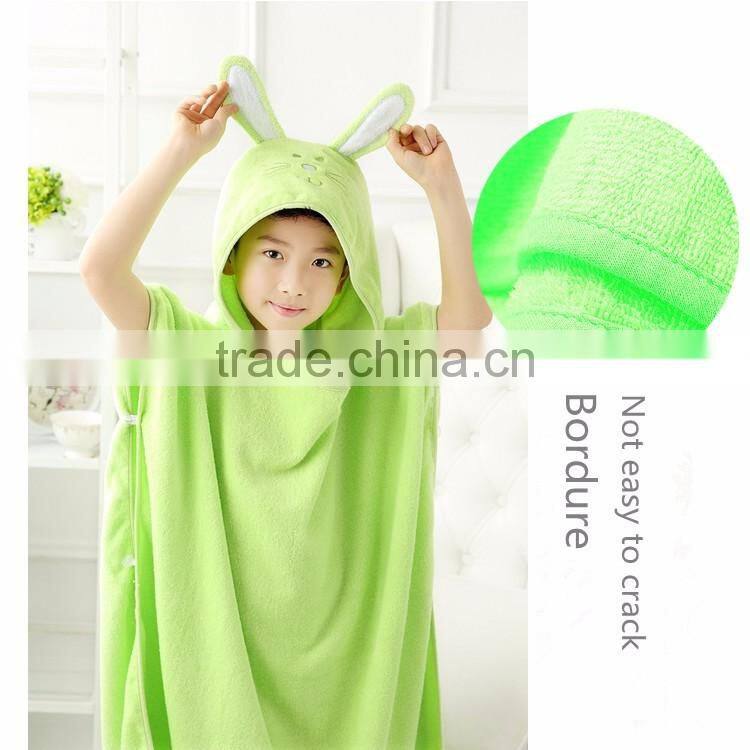 Kids towel poncho 100% cotton towelling fabric embroidered