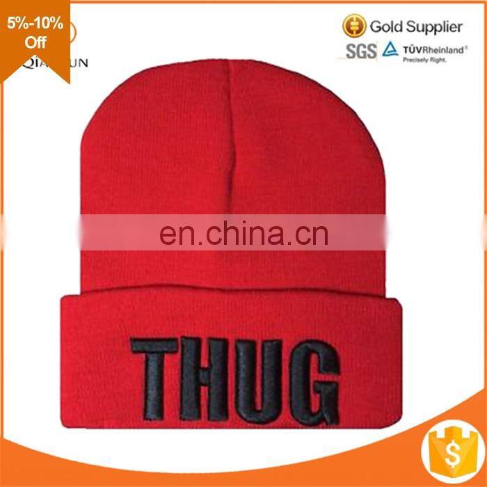Hip hop jacquard acrylic beanie hats with top ball