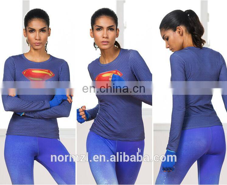 New style sports long sleeve top yoga gym tights, women running shirts